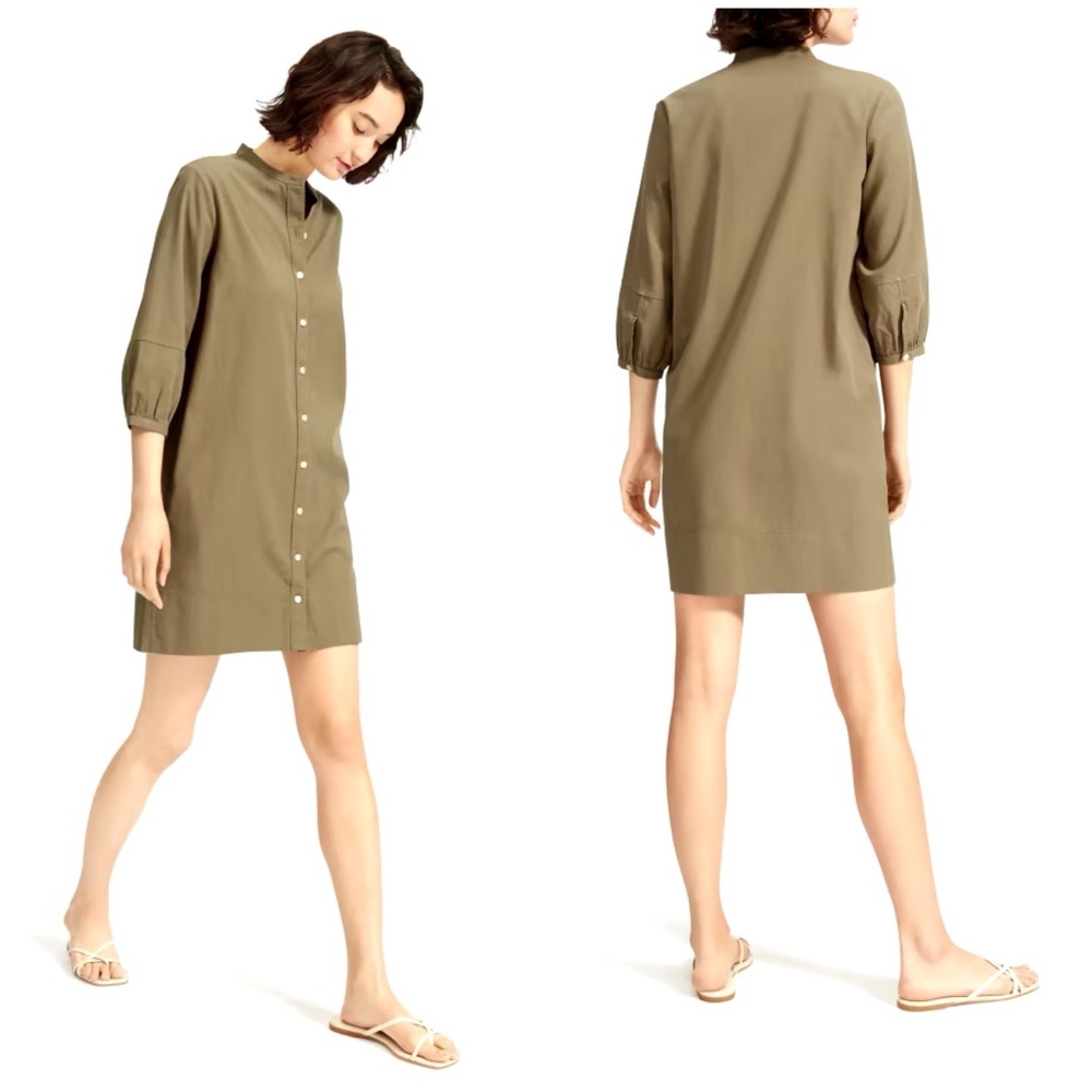 Everlane The Cotton Weave Collarless Shirtdress 4